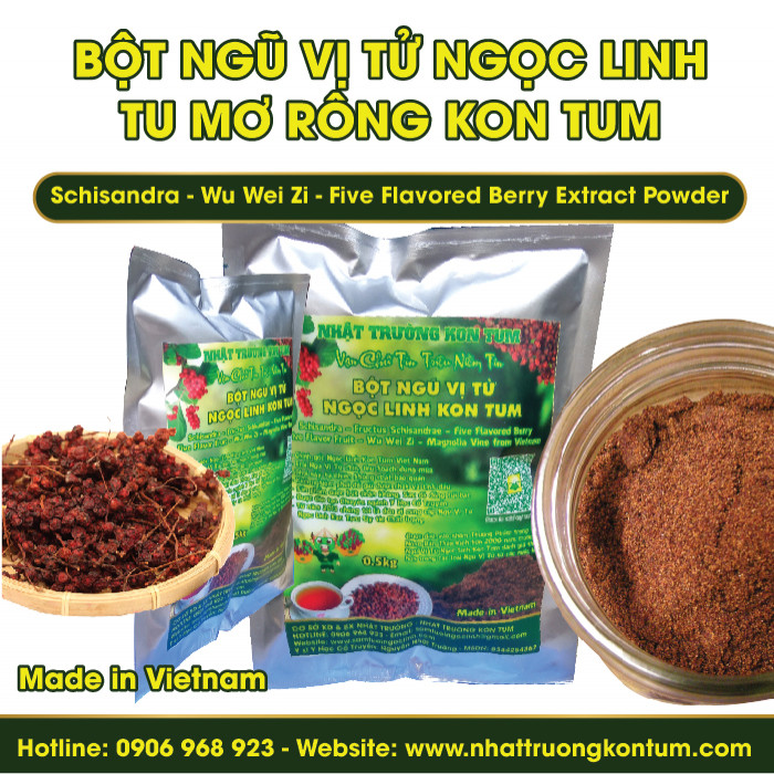 Bột Ngũ Vị Tử Tu Mơ Rông Ngọc Linh Kon Tum - Schisandra Extract Powder - Túi 0.5kg