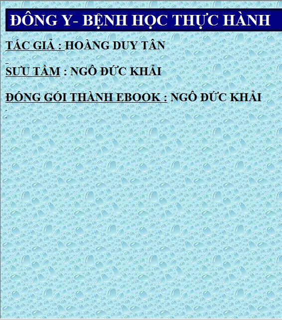 Đông Y - Bệnh Học Thực Hành - Hoàng Duy Tân