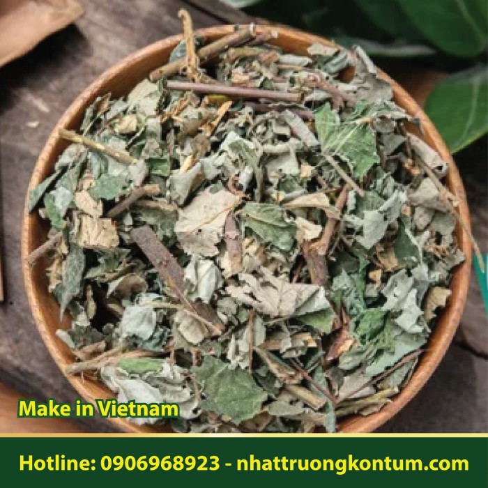 Lá Mâm Xôi Đỏ Dại Tự Nhiên Măng Đen Kon Tum - Rubus alceaefolius Leaf Dried Vietnam - Túi 1kg