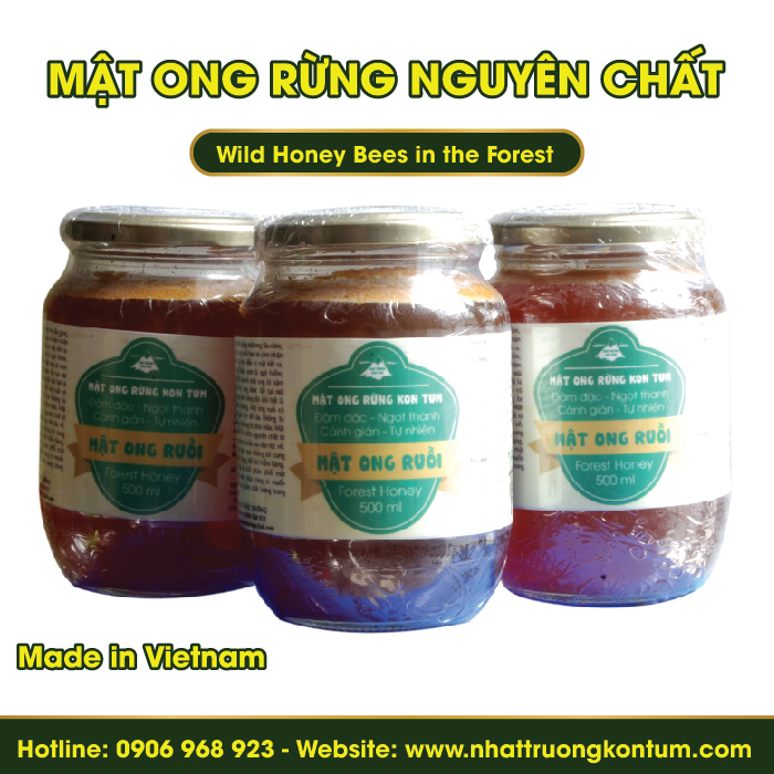 Mật Ong Rừng Nguyên Chất - Wild Honey Bees in the Forest - 500ml