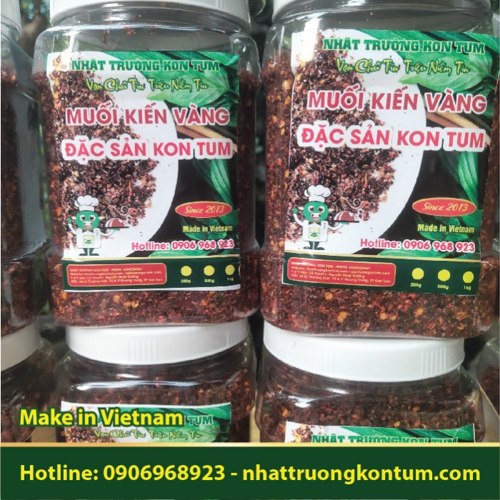Muối Kiến Vàng Đặc Sản Kon Tum Tây Nguyên - Weaver Ant Salt Kon Tum Vietnam - Hũ 100g
