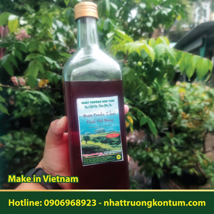 Rượu 5 Loại Chuối Hột Rừng Nhật Trường Kon Tum - Musa acuminata Colla wine - Chai 1 lít