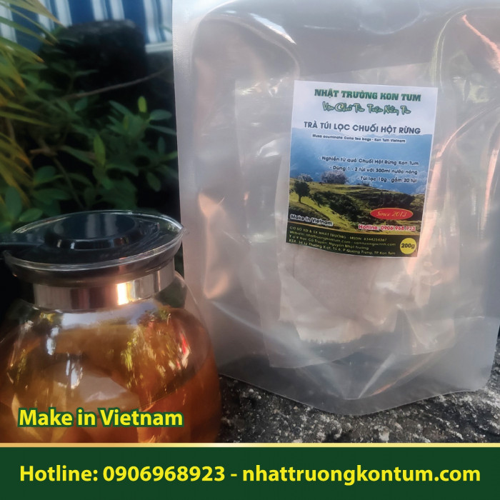 Trà Túi Lọc Chuối Hột Rừng Kon Tum - Musa acuminata Colla Kon Tum Vietnam Tea Bags - Túi 200g