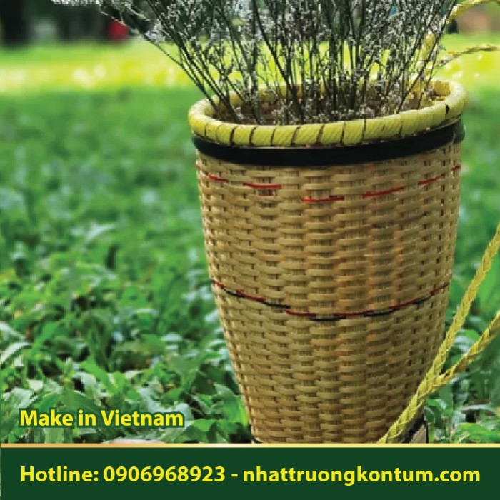 Cái Gùi Kon Tum Tây Nguyên - Central Highlands Rattan/Bamboo Basket - Túi 1kg